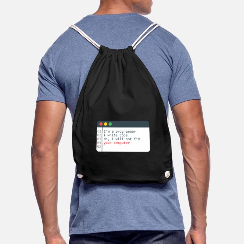 Programmer HTML Computer Coder Coding Programming Drawstring Bag