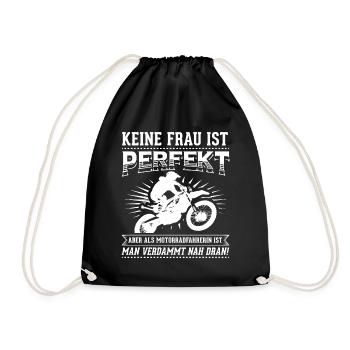 Motorcyclist Biker Motorcycle Women's Power - Drawstring Bag - black - Front