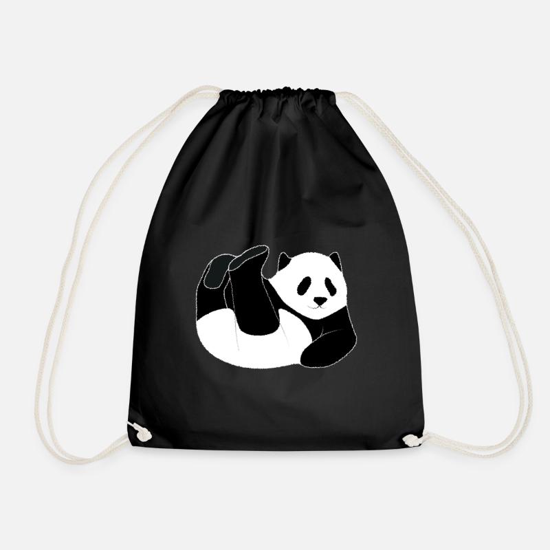 Funny Panda! Big Panda Animal Lover Cute Gift - Drawstring Bag - black
