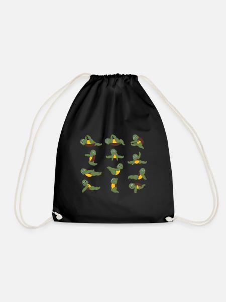 Turtles doing Yoga - yoga pillow yoga mat Gift - Turnbeutel - Schwarz