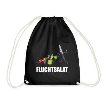 Fruchtsalat - Fluchtsalat Früchte Obst Gemüse - Turnbeutel - Schwarz - Vorne