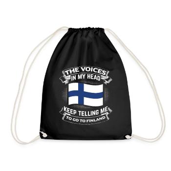 Go to Finland - Helsinki Museums Ski Areas Gift - Drawstring Bag - black - Front