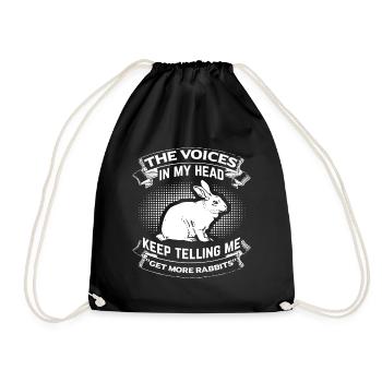 Get more Rabbits! Bunnys Animals Pets Sweet Gift - Drawstring Bag - black - Front