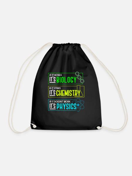 Biology - Chemistry - Physics Teacher Lesson Gift - Drawstring Bag - black