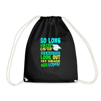 Back To School Kindergarten Gift - Drawstring Bag - black - Front