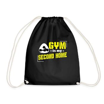 Gym is my Second Home Fitness Sportsmen Body Gift - Turnbeutel - Schwarz - Vorne