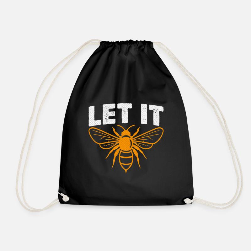 Let It Bee Honey Bees beekeepers beehiver Poison - Drawstring Bag - black