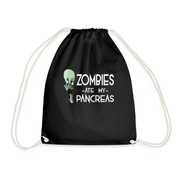 Zombies ate my Pancreas - Horror Zombie Ghost Gift - Drawstring Bag - black - Front