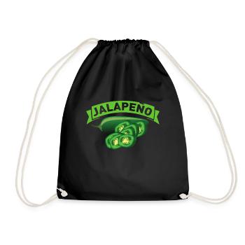 Jalapenos spicy paprika eating chilli spice - Drawstring Bag - black - Front