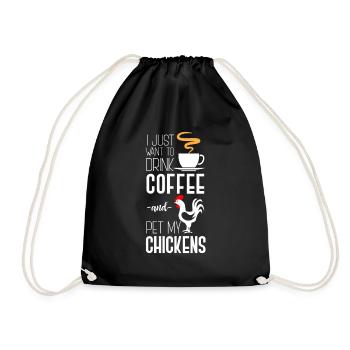 Coffee Coffee Chicken Chicken - Turnbeutel - Schwarz - Vorne