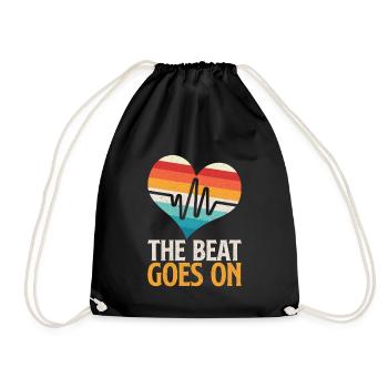 The Beat Goes On Heart - Drawstring Bag - black - Front