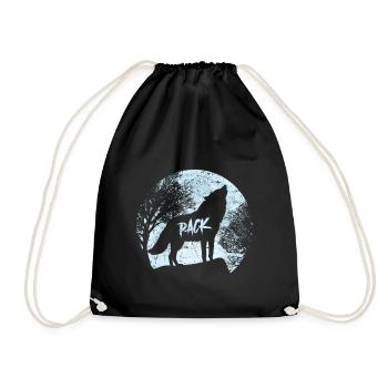 Pack wolf - Drawstring Bag - black - Front