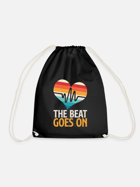 The Beat Goes On - Drawstring Bag - black