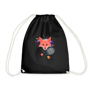 Tennis Fox - Drawstring Bag - black - Front