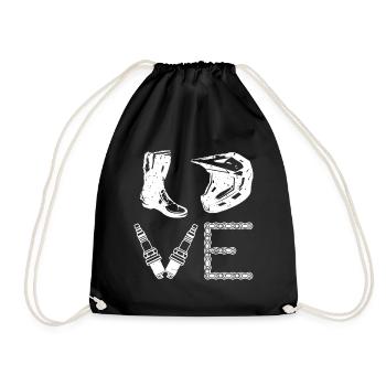 dirt bike love motorcycle - Turnbeutel - Schwarz - Vorne