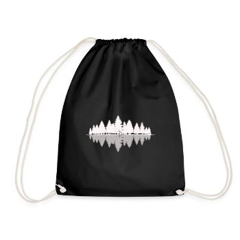 Sound from the forest T-shirt nature + music soundtrack - Drawstring Bag - black - Front