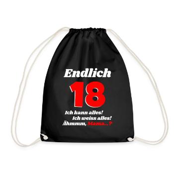 Besonderes Geschenk 18 Geburtstag Tochter - Turnbeutel - Schwarz - Vorne