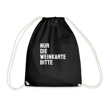 Nur die Weinkarte bitte - Turnbeutel - Schwarz - Vorne