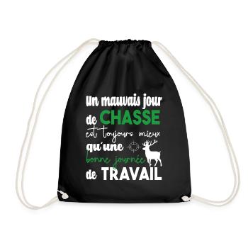 Cadeau chasse chasseur hunter humour - Sac de sport léger - noir - Devant