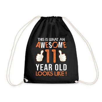 Awesome 11 YEAR ANNIVERSARY - Drawstring Bag - black - Front