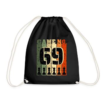 Chess 69 Years Old Birthday Gift - Drawstring Bag - black - Front