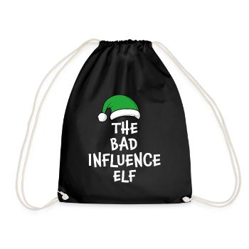 The Bad Influence Elf - Drawstring Bag - black - Front