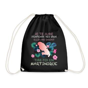 martinique Cadeau drôle pour femme - Sac de sport léger - noir - Devant