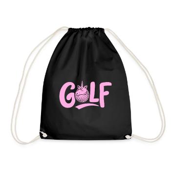 Golf-Einhorn Shirt Cap Ball Fan Unique - Turnbeutel - Schwarz - Vorne