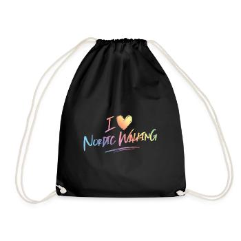 J’adore la marche nordique - Sac de sport léger - noir - Devant