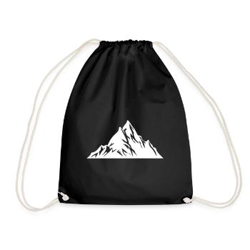 Mountains Nature Silhouette - Drawstring Bag - black - Front