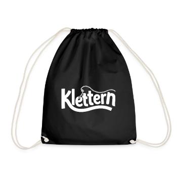 Klettern Fanartikel Wandern Bouldern Geschenk - Turnbeutel - Schwarz - Vorne