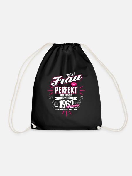 Perfekte Frau - Geboren 1962 - Turnbeutel - Schwarz
