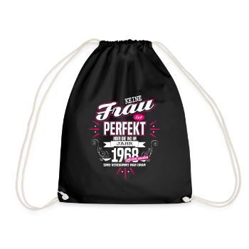 Perfekte Frau - Geboren 1968 - Turnbeutel - Schwarz - Vorne