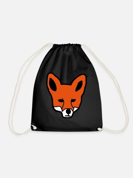 Fox gift gift idea - Drawstring Bag - black
