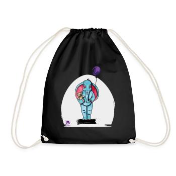 Elie l'éléphant - Sac de sport léger - noir - Devant