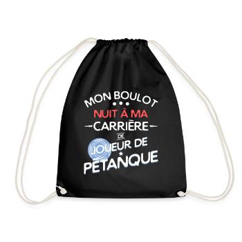 Humour - joueur de pétanque - Sac de sport léger - noir - Devant