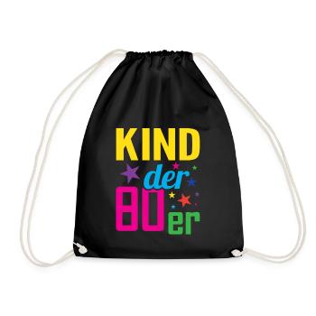Kind der 80er - Turnbeutel - Schwarz - Vorne