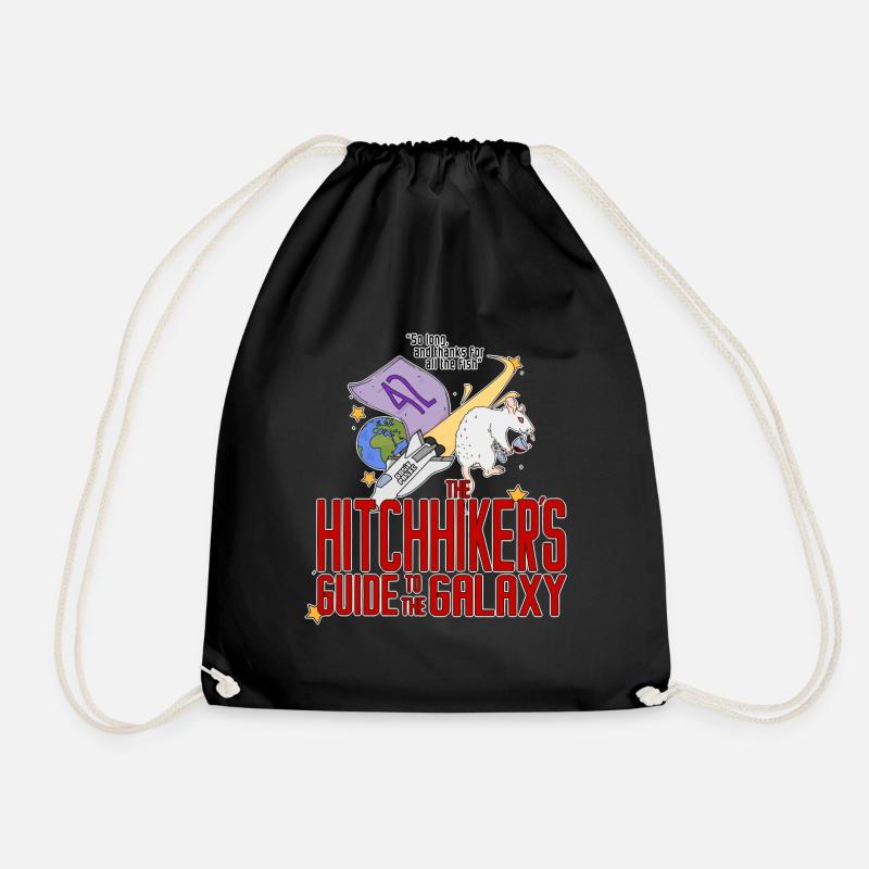 hitchhickers guide to the galaxy - Drawstring Bag - black