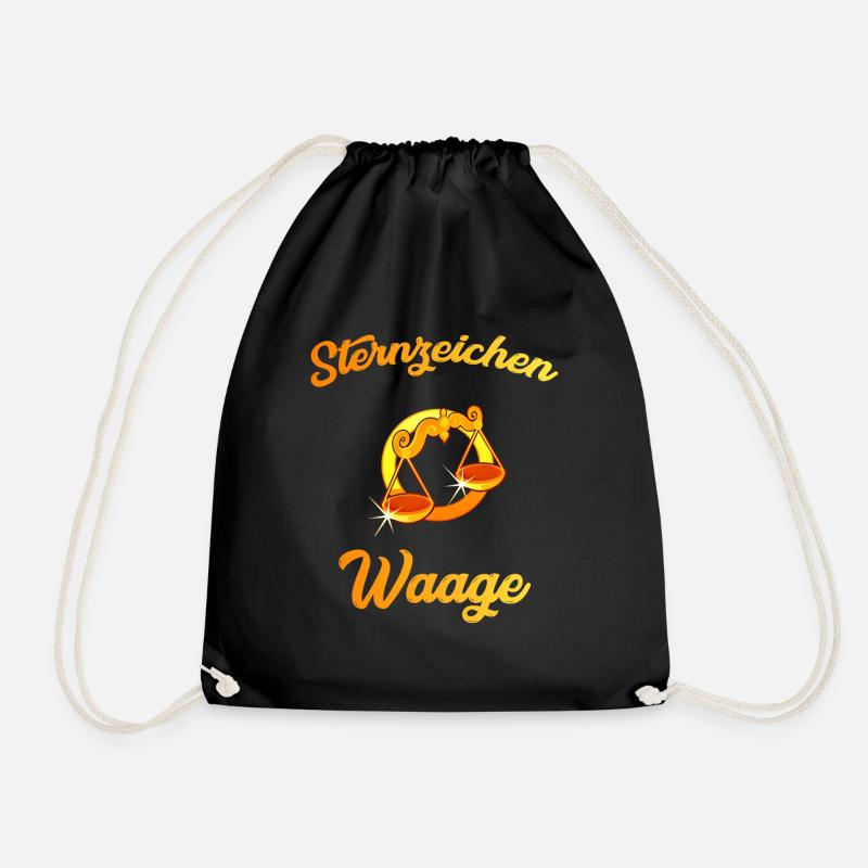 Sternzeichen Waage - Turnbeutel - Schwarz