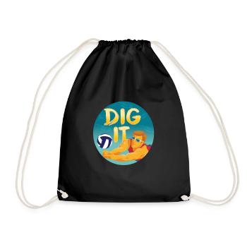 Dig it Beachvolleyball Design - Turnbeutel - Schwarz - Vorne