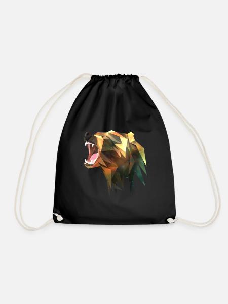 Bär Origami - Turnbeutel - Schwarz