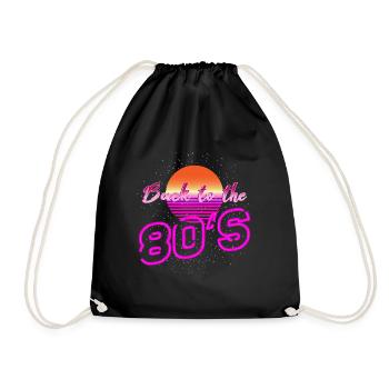 Back to the 80s retro shirt - Drawstring Bag - black - Front