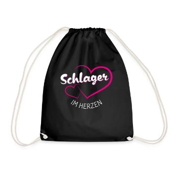 Schlager in the heart - Drawstring Bag - black - Front