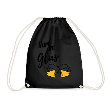 Hart am Glas - Turnbeutel - Schwarz - Vorne