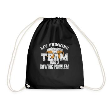 Rowing beer - Drawstring Bag - black - Front