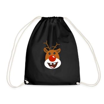 Christmas reindeer - Drawstring Bag - black - Front