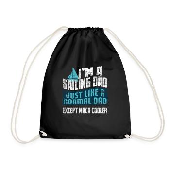 Sailing dad - Drawstring Bag - black - Front