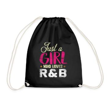 R & B music girl - Drawstring Bag - black - Front