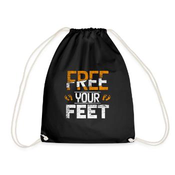 Barefoot feet - Drawstring Bag - black - Front