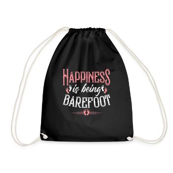 Barefoot footprint - Drawstring Bag - black - Front
